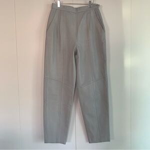 Vintage Gray Lamb Skin Leather Pants High Waist Women’s Size 12